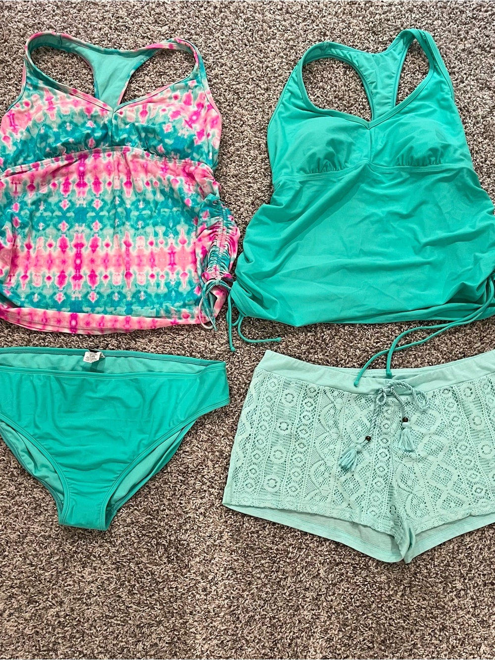 Maternity Swim 4pc Turquoise Pink Tankini bundle